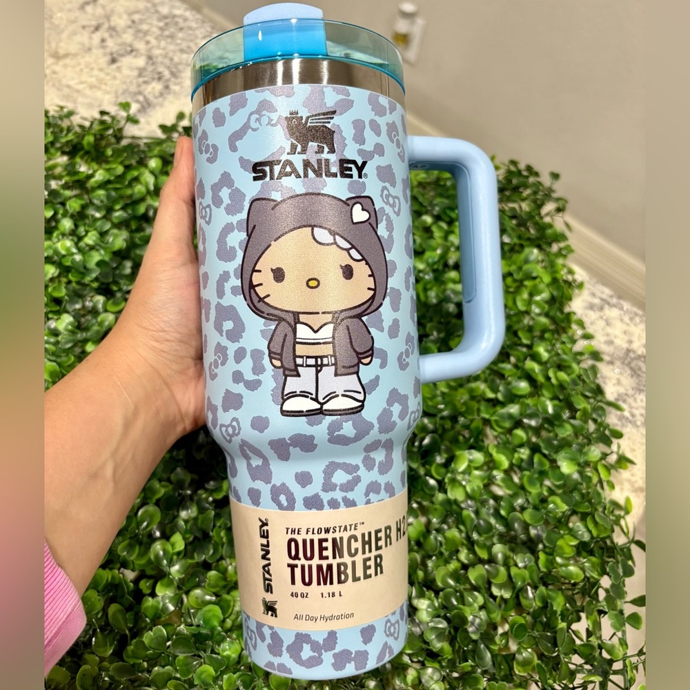 Customized Stanley Light Blue Hello Kitty Tumbler